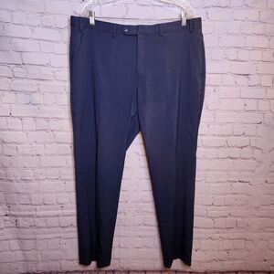Alfani Dress Pants Mens 38x30 Blue Slash Pockets Flat Front Career